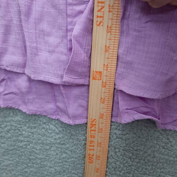 American Eagle Go Big Womens Purple Button-Up Shirt Sz S Lightweight Relaxed Fit - Picture 6 of 8